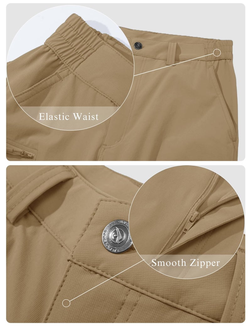 MAGCOMSEN Hiking Pants for Men Quick Dry Water Resistant Summer Work Pants Light Weight Travel Fishing Outdoor Khaki - Image 4